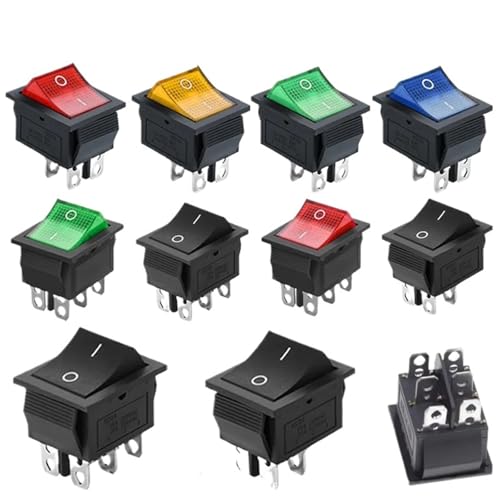 5/20Pcs KCD4 4/6Pin Snap-in Switch ON/OFF Rocker Switch Led Light Toggle Switches 25x31mm 16A 250V AC(Yellow 4PIN) von KEBTOKMRW