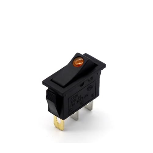 【5-1PCS】KCD3,Rocker Switch,ON-OFF,Copper Point,3 Pin,Electrical Equipment With Light Power Switch,16A 250VAC/ 20A 125VAC,Button(Yellow cat eye) von KEBTOKMRW