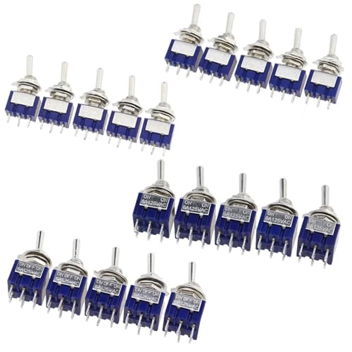 5Pcs ON-OFF-ON ON-ON3 PIN/6PIN 2/3 Position Mini Latching Toggle Switch AC 125V/6A 250V/3A MTS-102 MTS-103 MTS-202 MTS-203(MTS-203) von KEBTOKMRW
