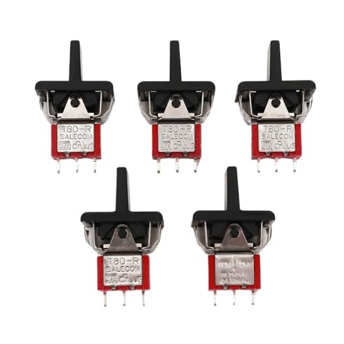 5Pcs SH T80-R Series R8016A-P14 3Pin Momentary MOM-OFF-MOM Self-Return SPDT Mini Rocker and Paddle Switch(5Pcs Black) von KEBTOKMRW