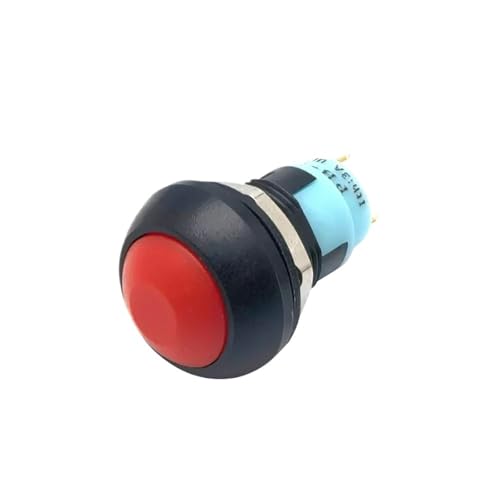 5pcs/lot PBS 33A Mini Plastic Latching Push Button Switch Round Head ON OFF 2 Pin 12mm Self locking Push-button Red Green Blue(Red) von KEBTOKMRW
