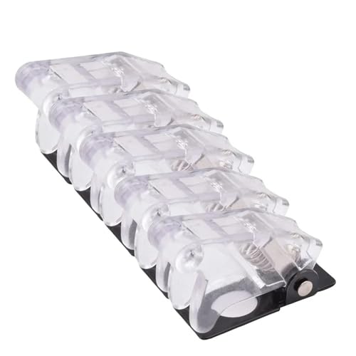 5pcs Safety Dustproof 12mm Toggle Switch Flip Up Cap Dust Cover Guard for Auto Car Boat Truck Aircraft Light Red Black Green(Transparent White) von KEBTOKMRW