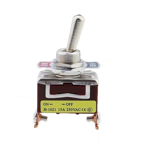 E-TEN1021 on off switch Miniature On Off Small SPST Toggle Switch Heavy Duty with Waterproof Cover 12V 6 A/250 VAC 10 A/125VAC(E-TEN1021Without hat) von KEBTOKMRW