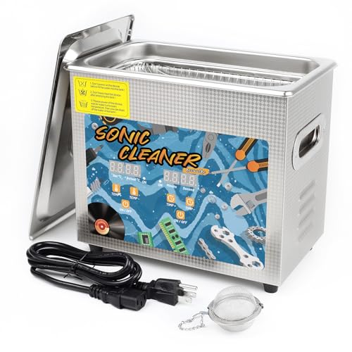 KECOOLKE 3L Ultraschallreiniger mit großer Kapazität mit Heizung und Zeiteinstellung 120 W Edelstahl Professioneller Schallreiniger für die Reinigung Werkzeug Uhr Gläser von KECOOLKE