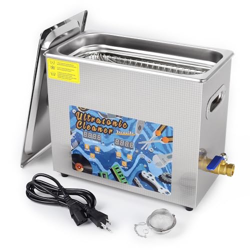 KECOOLKE 6L Ultraschallreiniger mit großer Kapazität mit Heizung und Zeiteinstellung 180 W Edelstahl Professioneller Schallreiniger für die Reinigung Werkzeug Uhr Gläser von KECOOLKE