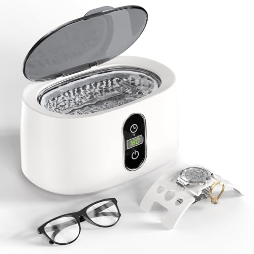 Ultraschallreinigungsgerät Ultraschallreiniger Ultraschallgerät KECOOLKE 600 ml Schallreiniger mit digitalem Timer für Brillen Ringe Münzen Ringe Silber von KECOOLKE