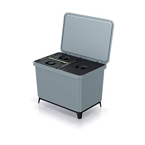 Recycling-Sortiersystem 2x10L + 1x23L Farbe grau KEDEN von Keden