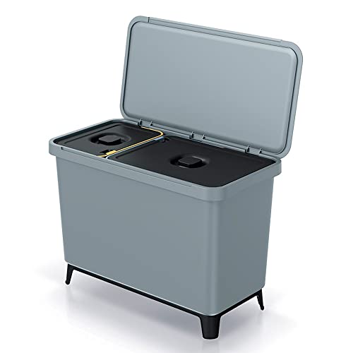 Recycling-Sortiersystem 1x10L + 1x23L Farbe grau KEDEN von Keden