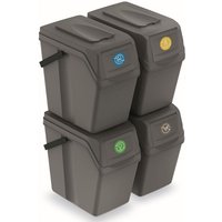 Set von 4 Recyclingwürfeln 100L Prosperplast Sortibox von grauem Kunststoff von KEDEN