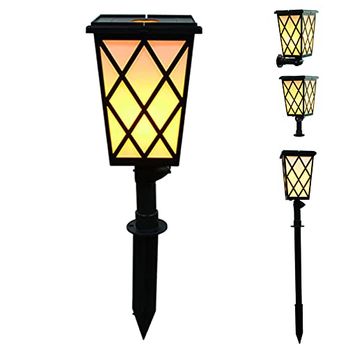 KEEDA Solar Flackernde Flamme Wandlampe Wasserdicht Landschaft Ost Lichter Taschenlampe Licht für Outdoor Garten Terrasse Weg Halloween Weihnachten Party Decor (1 Pack) von KEEDA