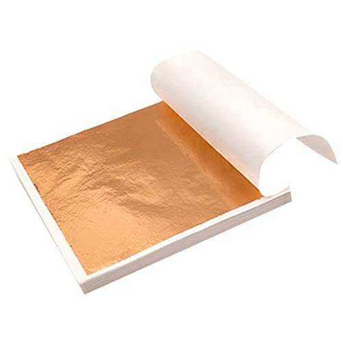 KEELYY 100 Blatt Blattgold Imitation Blattgold zum Basteln Goldfolie für Vergoldungsmalerei Dekoration Kunstprojekt - Rosegold von KEELYY