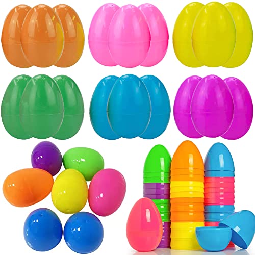 KEELYY 50x Ostereier Plastik Bunt, Ostern Eier zum Befüllen, Bunte Eier aus Kunststoff für Geschenke & Süßigkeiten für Kinder zum Basteln zu Ostern von KEELYY