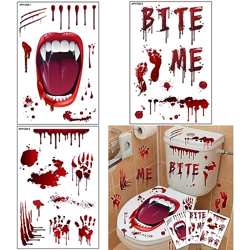 KEELYY Halloween Deko, 25 pcs Halloween Blutige Aufkleber Bloodstains Fensteraufkleber, Gruselige Fenster Behandlung Wanddekor Türabdeckungen für Halloween Party von KEELYY