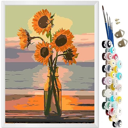 KEEMOSO Malen Nach Zahlen Erwachsene DIY Ölgemälde Leinwand Set mit 3 Pinsel und Acrylpigment für Frauen Home Deko- Strand Sonnenblume Ohne Rahmen 40 x 50 cm KEEMOSO Malen Nach Zahlen Erwachsene DIY Ölgemälde Leinwand Set mit 3 Pinsel und Acrylpigment für Frauen Home Deko- Strand Sonnenblume Ohne Rahmen 40 x 50 cm von KEEMOSO