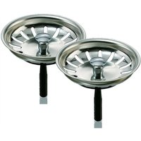2er Set Universal Edelstahl Siebkörbchen 3,5 Zoll = Durchmesser 81 mm für manuelle Bedienung des Ablaufstopfens / Ablauf-Ventils in Küchenspülen 2er Set Universal Edelstahl Siebkörbchen 3,5 Zoll = Durchmesser 81 mm für manuelle Bedienung des Ablaufstopfens / Ablauf-Ventils in Küchenspülen von KEENBERK