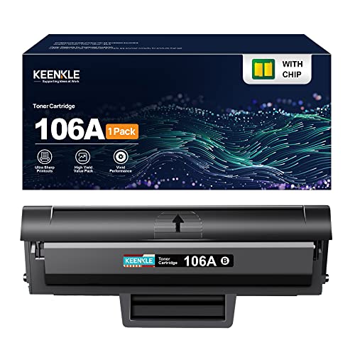 KEENKLE 106A (W1106A) Toner Kompatibel für HP Toner 106A W1106A für HP Laser MFP 135wg Toner für HP Laser MFP 137fwg 137fnw 135w 135a 135r für HP Laser 107w 107a 107r (Schwarz, 1er-Pack) von KEENKLE