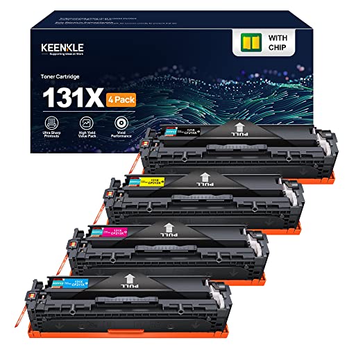 131X Toner Kompatible für HP 131A 131X CF210X CF210A für HP Laserjet 200 Color MFP M276nw Toner M276n M251n M251nw M276 M251 (Schwarz Cyan Gelb Magenta, 4er-Pack) von KEENKLE