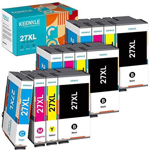 27 XL 27XL Multipack Druckerpatronen Kompatibel für Epson 27 27XL für Workforce WF3620 WF3640 WF7110 WF7210 WF7610 WF7620 WF7710 WF7715 WF7720 WF-3620 WF-3640 (12 Pack) von KEENKLE