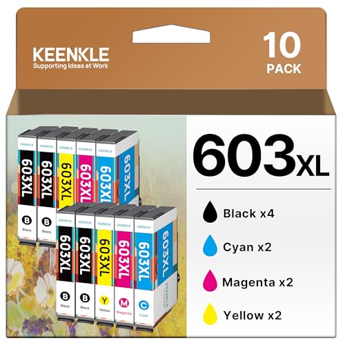 KEENKLE 603XL Druckerpatronen Ersatz für Epson 603 603 XL Druckerpatronen für Epson Expression Home XP-3100 XP-4100 XP-2100 XP-2105 XP-3105 XP-4105 Workforce WF-2830 WF-2810 WF-2835 WF-2850(10-Pack) KEENKLE 603XL Druckerpatronen Ersatz für Epson 603 603 XL Druckerpatronen für Epson Expression Home XP-3100 XP-4100 XP-2100 XP-2105 XP-3105 XP-4105 Workforce WF-2830 WF-2810 WF-2835 WF-2850(10-Pack) von KEENKLE