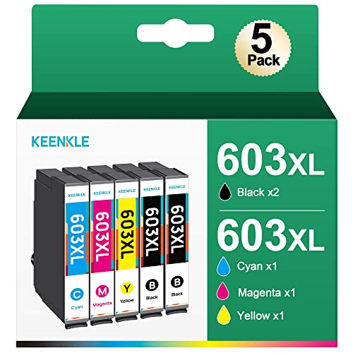 KEENKLE 603XL Druckerpatronen Kompatibel für Epson 603 Tintenpatronen Multipack XL für Expression Home XP-3100 XP-3105 XP-2100 XP-2105 XP-4100 XP-4155 Workforce WF-2830 WF-2810 WF-2835 (5er-Pack) von KEENKLE