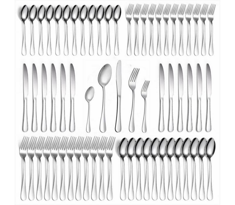 KEENZO Besteck-Set 60teiliges Edelstahl Besteck Set für 12 Personen Essbesteck Set (60-tlg), 12 Personen, Edelstahl von KEENZO