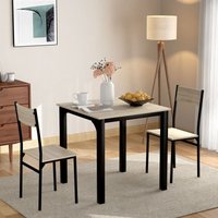 Esstisch-Set mit 2 Stühlen – Industrie-Stil – Quadratisch – 2 Personen – 70 x 70 x 75 cm – Natürliche Farben Esstisch-Set mit 2 Stühlen – Industrie-Stil – Quadratisch – 2 Personen – 70 x 70 x 75 cm – Natürliche Farben von KEEPBUYING