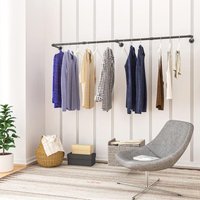 Kleiderständer aus Metall im Industriestil zur Wandmontage, Kleiderstange zur Wandmontage für die Aufbewahrung im Schlafzimmerschrank – 180 cm, Kleiderständer aus Metall im Industriestil zur Wandmontage, Kleiderstange zur Wandmontage für die Aufbewahrung im Schlafzimmerschrank – 180 cm, von KEEPBUYING