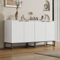 Modernes Sideboard, Kommode mit 2 Vakuumgusstüren, Unterschrank mit Griffen, 80x40x80 cm, Weiß von KEEPBUYING