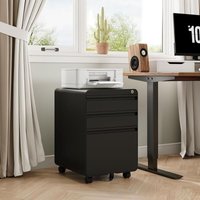 Rollbarer Büroschrank mit 3 Schubladen, Hängeregistraturschrank, abschließbarer Aktenschrank aus Metall für Büro, Home Office – 40 x 45 x 60 cm – Rollbarer Büroschrank mit 3 Schubladen, Hängeregistraturschrank, abschließbarer Aktenschrank aus Metall für Büro, Home Office – 40 x 45 x 60 cm – von KEEPBUYING