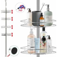 Teleskop-Eckregal für die Dusche aus Edelstahl, höhenverstellbar mit 4 Körben für Bad und Küche, 300 H x 29 x 21 cm von KEEPBUYING
