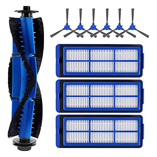 KEEPOW 10 Ersatzteile für Eufy RoboVac 11S Max RoboVac 15C Max RoboVac 30C Max Staubsauger Zubehör Set,1 Rollbürste 3 Hepa-Filter 6 Seitenbürsten von KEEPOW