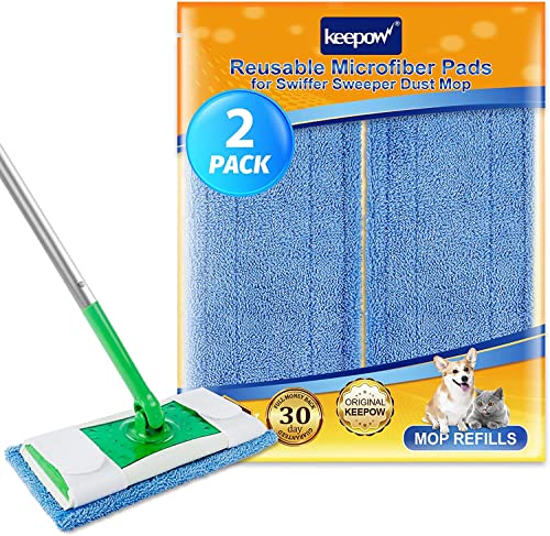 KEEPOW 2 Waschbare Wiederverwendbare Pads für Swiffer Sweeper Mop KEEPOW 2 Waschbare Wiederverwendbare Pads für Swiffer Sweeper Mop von KEEPOW