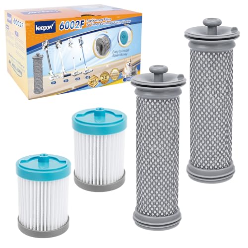 KEEPOW Filter Ersatzteile für Tineco A10 A11 Hero und Master, Tineco S11 Tango EX und Pure One S12 PRO EX Akku Staubsauger Ersatzfilter Zubehör (2 HEPA Filter + 2 Vorfilter) von KEEPOW