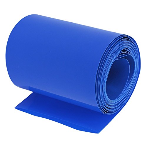 KEESIN 85mm flache PVC-Schrumpfschlauch-Batterie-Verpackungs-5m für 18650 Batterie (Blau-85mm) von KEESIN