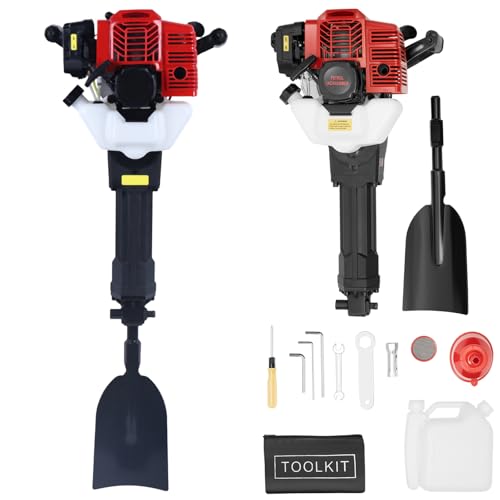 KEESUNG 52CC 2-Takt Benzinbagger, 1900W Garten Baum Bagger Handheld Graber Maschine Handgeführte Gartenbaumgräber Baumpflanzschaufel Tragbare Benzin Motor Loch Graber für Garten und Bauernhof von KEESUNG