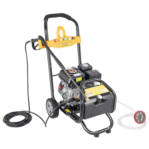 KEESUNG 7,5 PS 170 Bar Benzin Hochdruckreiniger, Benzin Reinigungsmaschine Benzinhochdruckreiniger Flächenreiniger Motor Hochdruckreiniger Dampfstrahler Benzinmotor Dreckfräse mit 8M Schlauch von KEESUNG