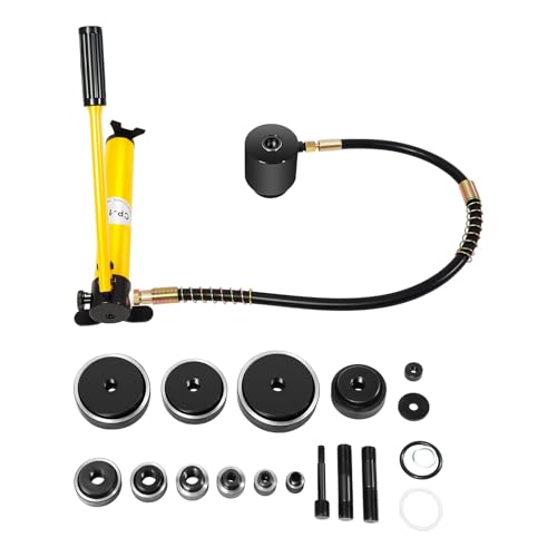 KEESUNG Hydraulisch Blechlocher Lochstanze 15T, 16-101mm Hydraulische Blechlocher Lochstanze Profi Locheisen Hydraulik Werkzeuge Zylinder Hydraulikpumpe Set im Koffer von KEESUNG