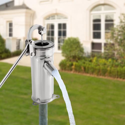 KEESUNG Schwengelpumpe Komplettset, Manuelle Wasserpumpe Handkurbel-Wasserpumpe Tiefbrunnenwasserpumpe Edelstahl handschwengelpumpe für Grundwasser bis zu 8 m Tiefe von KEESUNG