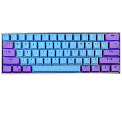 KEEZSHOP Tastenkappen, 61 Tastenkappen, Hintergrundbeleuchtung, zweifarbig, mechanische Tastatur, PBT-Tastenkappe für GH60 / RK61 / ALT61 / Annie / Keyboard Poker-Tasten von KEEZSHOP