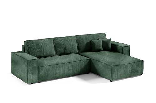 KEF-MEBLE Ecksofa Porto – L-Form – 294x85x185 cm – Mit Schlaffunktion – Liegefläche 140x244 cm – Universell Rechts- und Linksseitig - Poso 14 von KEF-MEBLE