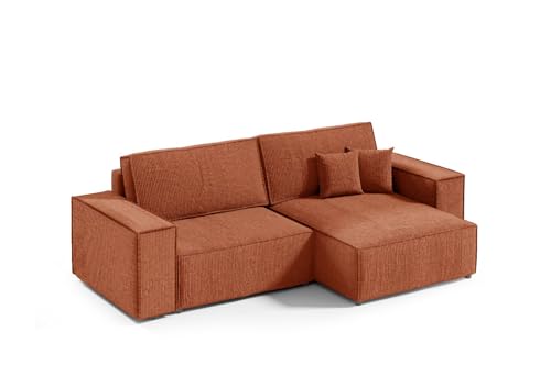 KEF-MEBLE Ecksofa Porto – L-Form Mini – 257x85x148 cm – Mit Schlaffunktion – Liegefläche 135x200 cm – Universell Rechtsseitig und Linksseitig - Poso 41 von KEF-MEBLE