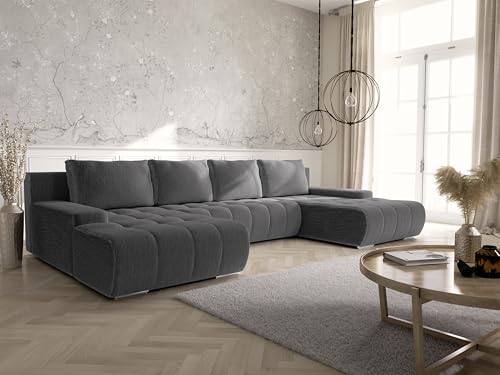 KEF-MEBLE Ecksofa Vera – U-Form – 350x85x185 cm – Liegefläche 290x140 cm – Rollsystem zur Ausklappung – Mit Schlaffunktion – Wellenfederung - Poso 60 KEF-MEBLE Ecksofa Vera – U-Form – 350x85x185 cm – Liegefläche 290x140 cm – Rollsystem zur Ausklappung – Mit Schlaffunktion – Wellenfederung - Poso 60 von KEF-MEBLE