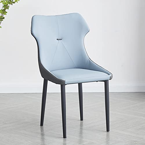 KEFFOR Esszimmerstuhl Zuhause Moderner Minimalistischer Stuhl Leichter Luxus Hotelhocker Freizeitstuhl Stuhl Aus Kohlenstoffstahl ，Rückenlehne Bürostuhl aus Metall aus Leder von KEFFOR