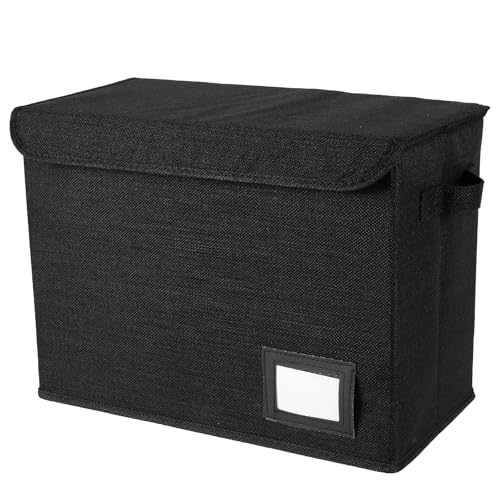 KEGAJEGA Aufbewahrungsbox mit Deckel 40x20x30cm Kisten Aufbewahrung für 150-180 Comics Robuste Aufbewahrungswürfel Comic Buch Sufbewahrung für Zuhause Büro Schlafzimmer Schlafsaal Auto (Schwarz) von KEGAJEGA