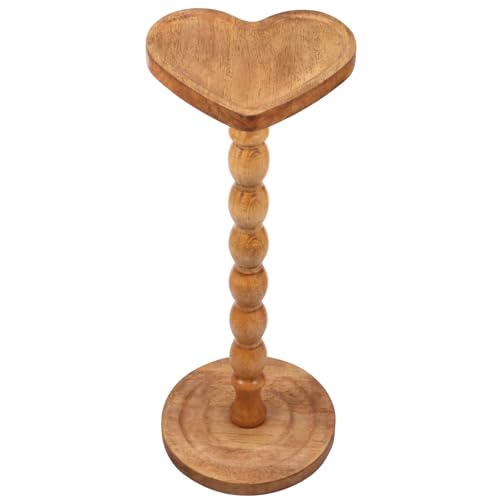 KEGAJEGA Getränketisch 24x24x60 Runder Beistelltisch Holz Bistrotisch Cocktailtisch Bistrotisch Rund Beistelltisch Holz für Wohnzimmer Schlafzimmer Balkon Garten Außenbereich (Herzform) von KEGAJEGA