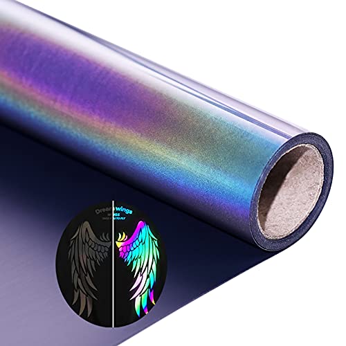 Reflective Heat Transfer Vinyl Rainbow HTV Vinyl Rolls Pack 12 Inch x 5 Feet Iron on Vinyl for T-Shirts DIY Design, for Cricut & Silhouette Cameo Heat Press Machine(Reflective Rainbow htv) von KEGUMINGX