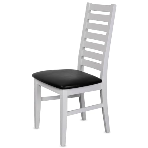 KEHO Esszimmerstühle 2er Set (CH02) - bis 150kg - Aus massivem Buchenholz - Stühle Esszimmer - Fertig montiert (Weiß - Schwarz) von KEHO