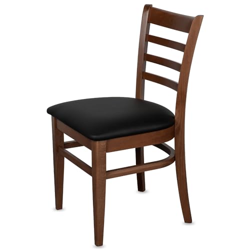 KEHO Esszimmerstühle 4er Set (CH61) - bis 150kg - Aus massivem Buchenholz - Stühle Esszimmer - Fertig montiert (Nussbaum - Schwarz) von KEHO