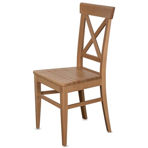 KEHO Esszimmerstuhl 4er Set (CH24) bis 150 kg - Aus massivem Buchenholz - Stühle Esszimmer - Fertig montiert (Natur) von KEHO