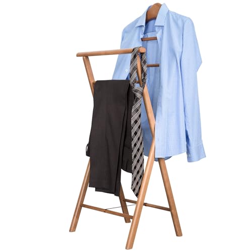 KEHO Herrendiener - Handarbeit - Stummer Diener - Aus Massiv Holz - Kleiderbutler (Nussbaum) von KEHO